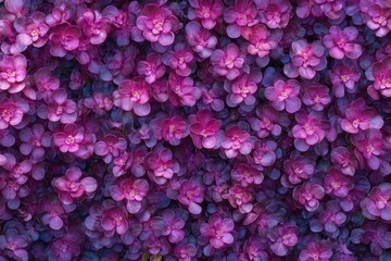 Fototapeta premium herbaceous perennial plants with purple sedum flowers