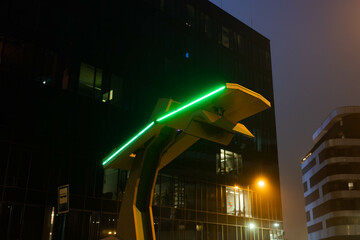 Close-Up of Electric Bus Charging Station