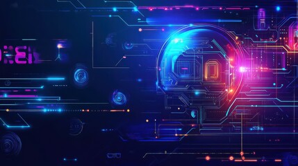 Stock banners with AI text and futuristic elements are available in many formats