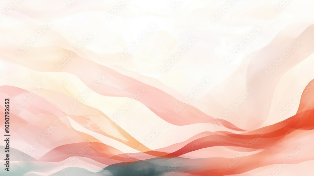 Poster abstract pastel colors flowing creating smooth lines and shapes