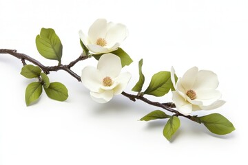 Obraz premium isolated branch with magnolia blossoms in spring