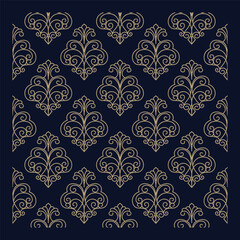 Damask seamless pattern. floral decoration ornament, Vintage style
