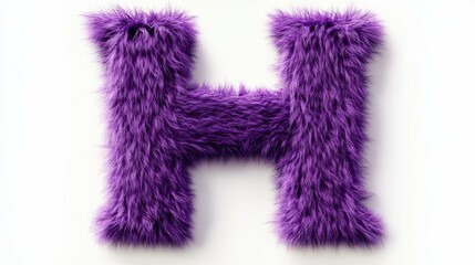 Fototapeta premium purple fur letter H illustration