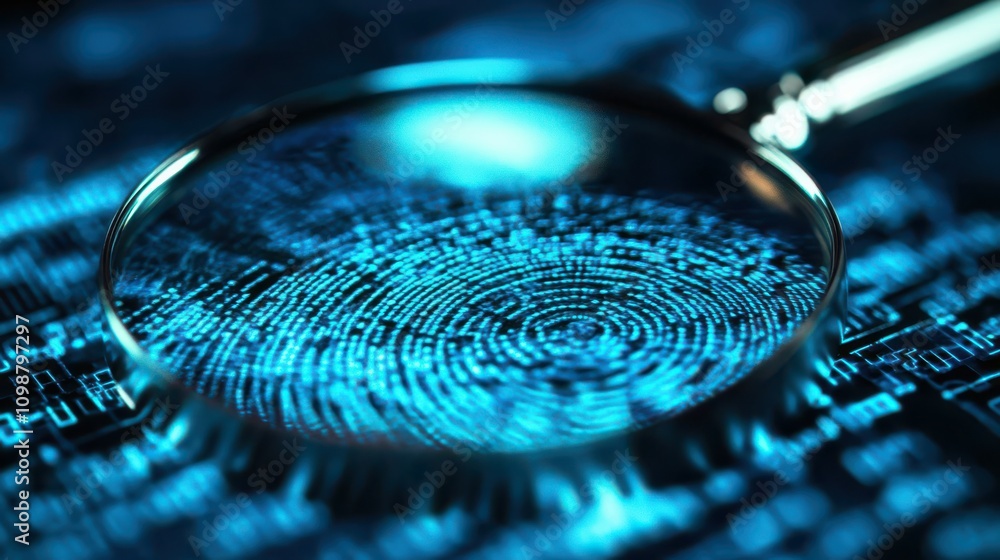 Aufkleber identity verification system with magnifying glass for increased financial security and access to pe
