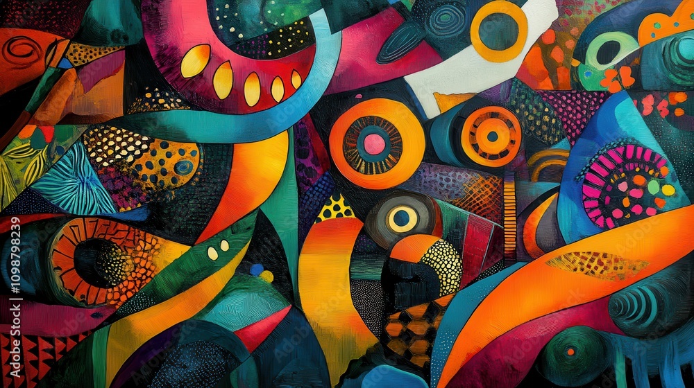 Aufkleber the shapes are vibrant and creative with bold colors dynamic arrangements striking patterns abstract