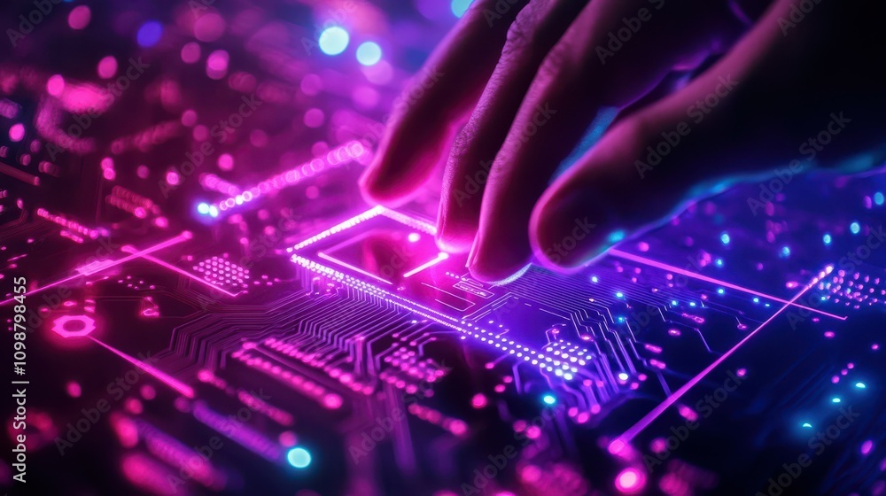 Aufkleber the stock image is of an ai circuit board representing an electronic pcb circuit icon symbol on a bu