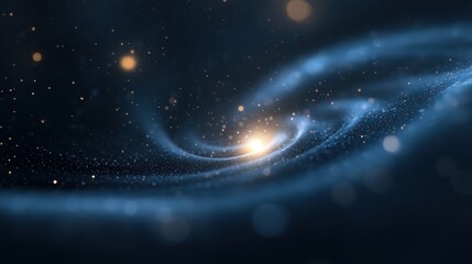 A spiral galaxy with a bright star in the center
