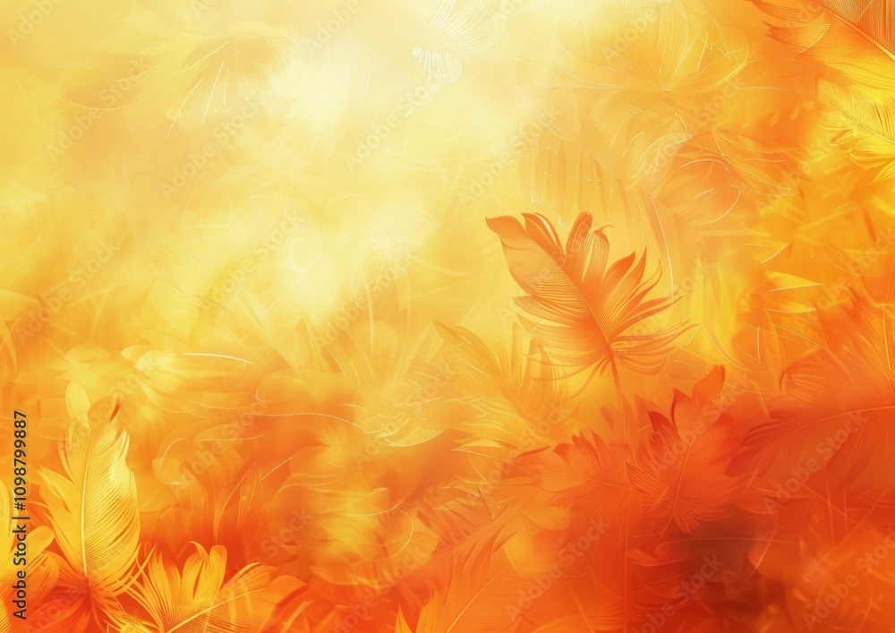 Poster abstract background of soft orange leaves with a warm glow, creating a soothing and tranquil atmosph