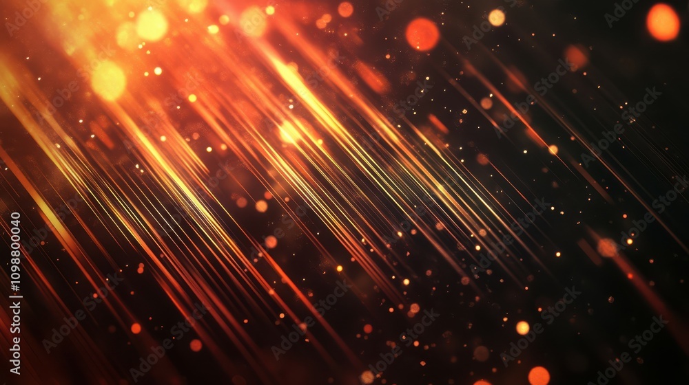 Poster luminous abstract sparkling lined background with shining streaks. alluring light flares on dark bac