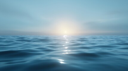 Fototapeta premium A calm ocean with a beautiful blue color