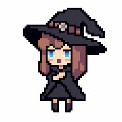 Fototapeta premium Pixel art cute witch