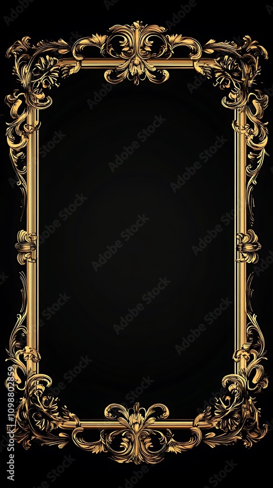 Poster luxurious golden frame template with smooth gradient finish image