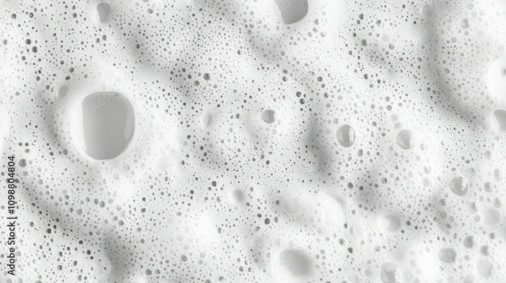 Poster soap foam with bubbles background and texture top view