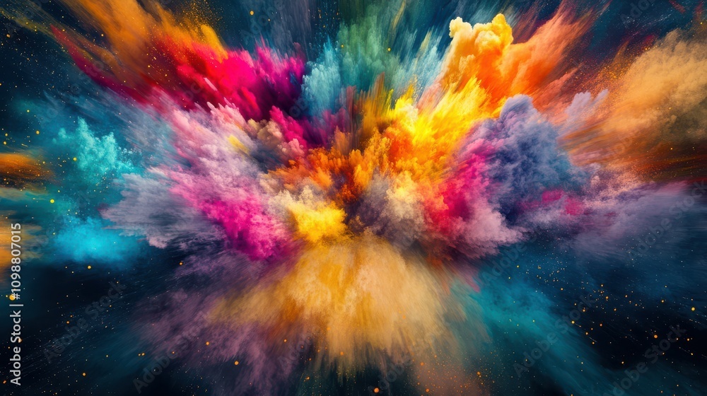 Poster the background features an explosion of colors to the beat of an abstract pop song