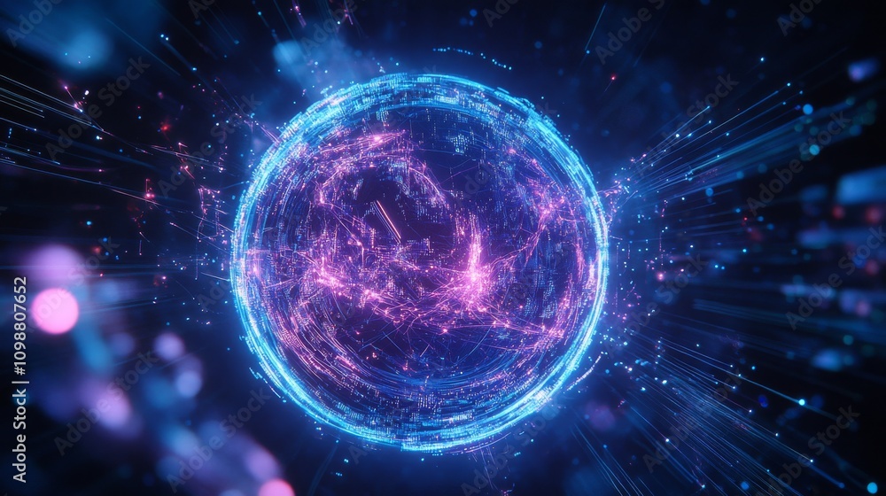 Poster global network data visualization art