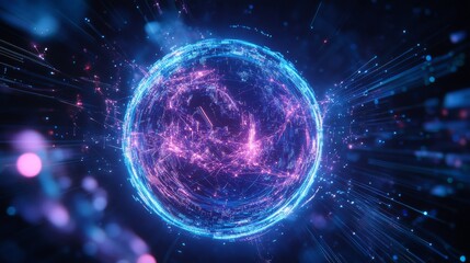 Obraz premium Global Network Data Visualization Art