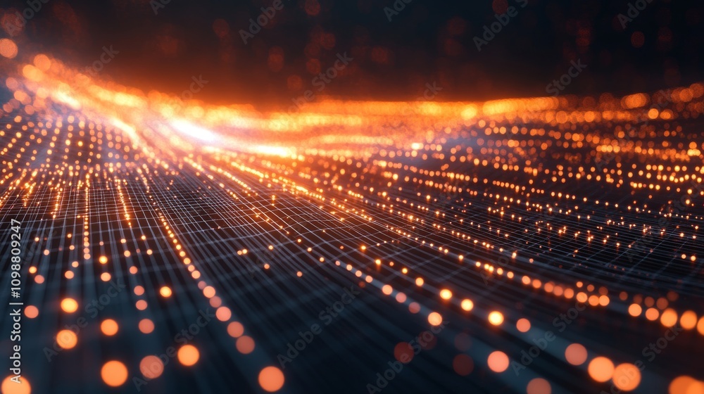 Aufkleber abstract glowing data network design