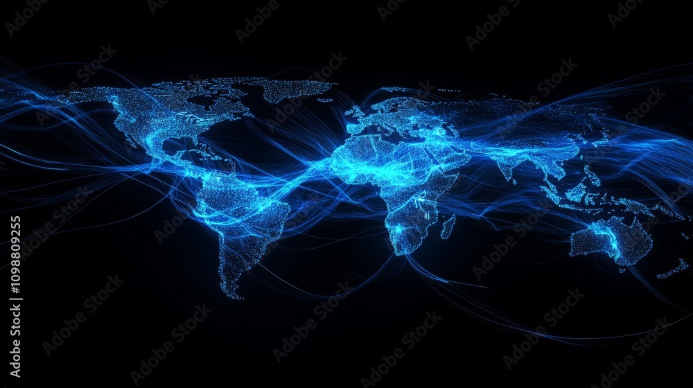 Poster global network visualization - world map design