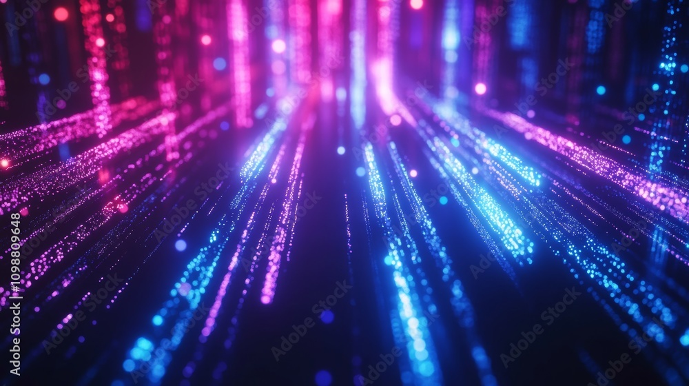 Poster dynamic data flow: futuristic digital art