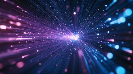 Obraz premium Abstract Glowing Lines and Dots Digital Art