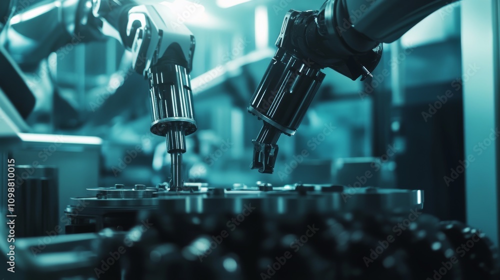 Poster automated manufacturing process with robots