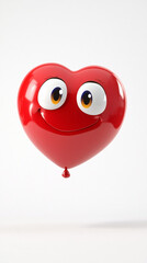 Obraz premium Illustration of a red heart with balloons, symbolizing love and the celebration of Valentine's Day.