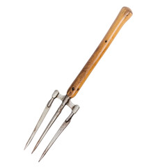 Antique Three pronged Garden Fork  Rustic Wooden Handle  Farming Tool  Vintage Gardening E