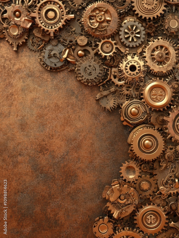 Poster a collection of gears meticulously arranged to symbolize the intricacy of brain functionality in an 