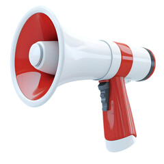 Red and White Megaphone Announcement Loudspeaker Public Address System