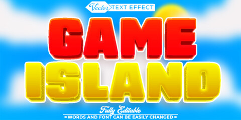 Cartoon Game Island Editable Text Effect Template