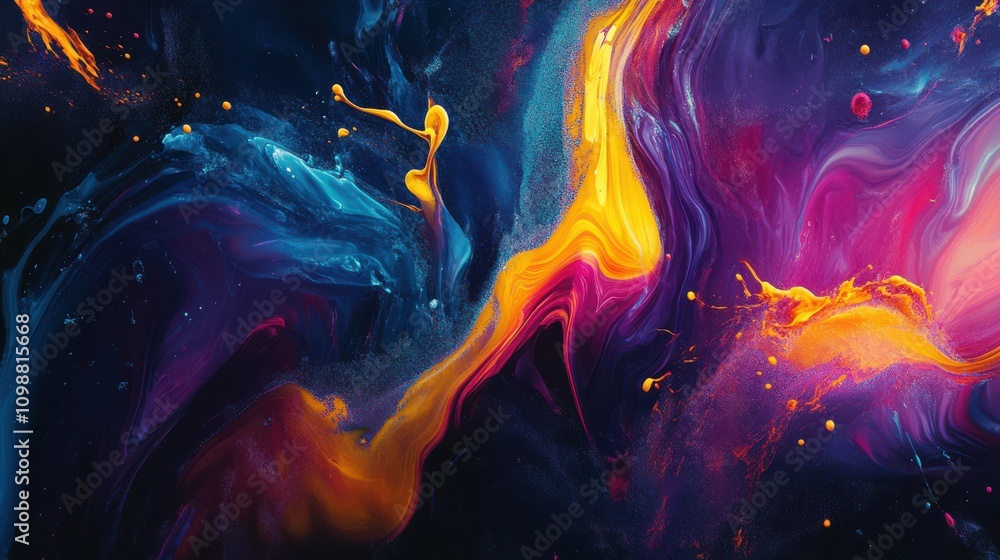 Poster this abstract fluid art image captures the interplay between flowing shapes and energetic elements u