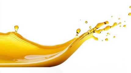 Fototapeta premium Dynamic shot of orange juice pouring, vivid splash with citrus pulp details, isolated on white, embodying natural vitality and refreshment
