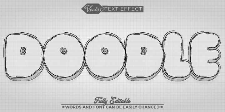 Doodle Vector Editable Text Effect Template