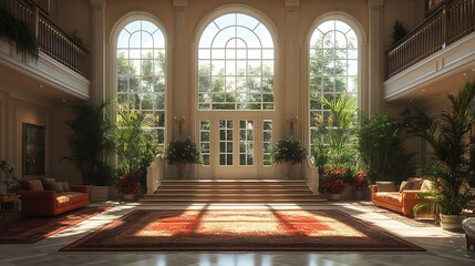 Obraz premium Grand Mansion Entrance Hall Interior Design