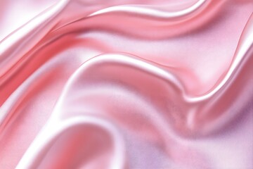 Obraz premium A close-up of soft, flowing pink satin fabric showcasing its smooth texture and sheen.