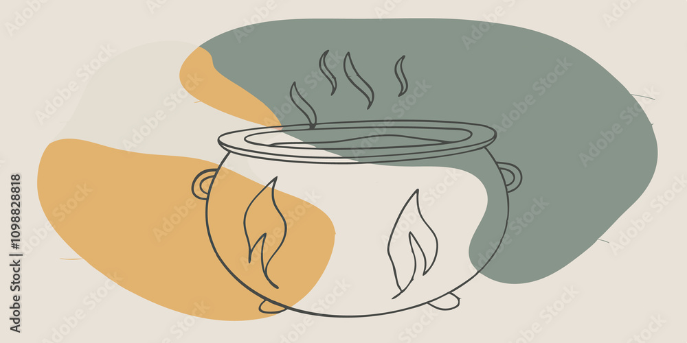 Poster whispering light a cauldron made of glowing crystal radiates a soft gentle light. within it the swir