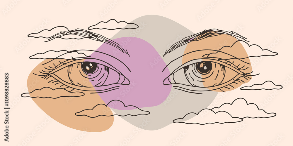 Poster wisdom beyond golden eyes filled with swirling galaxies reflect a gentle light partially obscured by