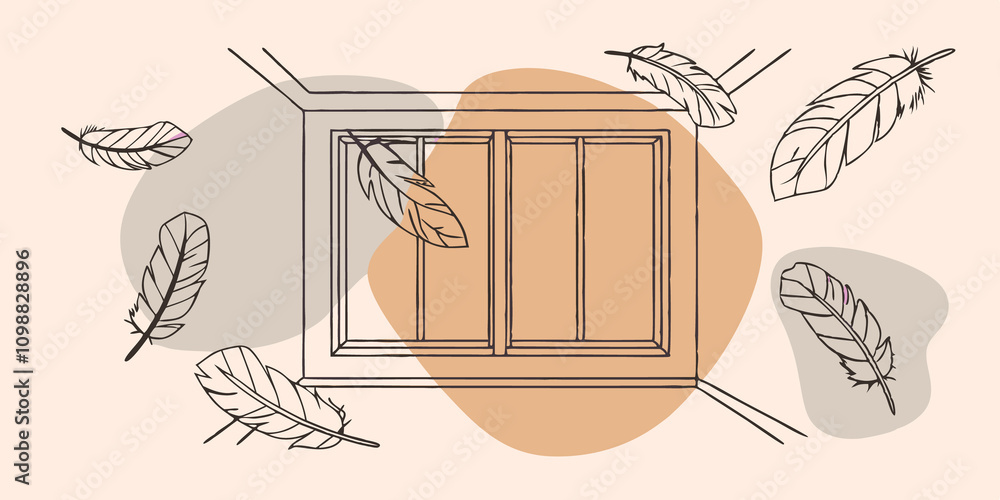 Poster whispers of wind feathers playfully float in a sundrenched corner of a cozy room their soft colors g