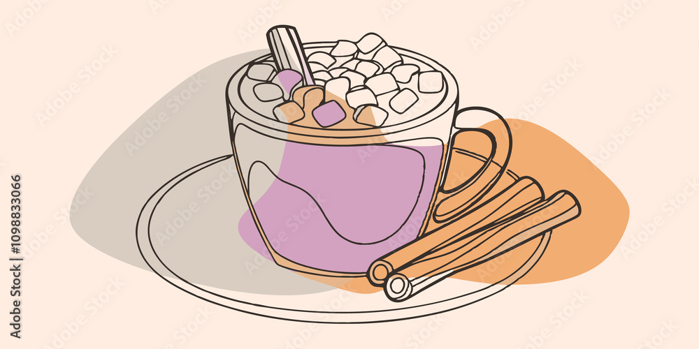 Poster an inviting setup reveals a classic mug filled with warmed cocoa its surface artfully crowned with m