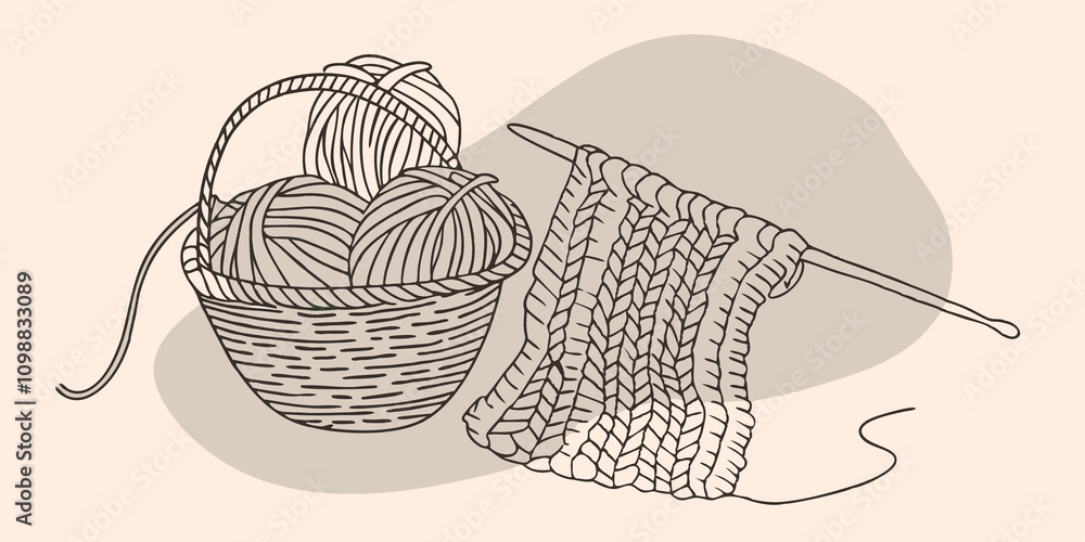 Poster an unfinished scarf drapes elegantly over the side of the basket its intricate pattern hinting at th