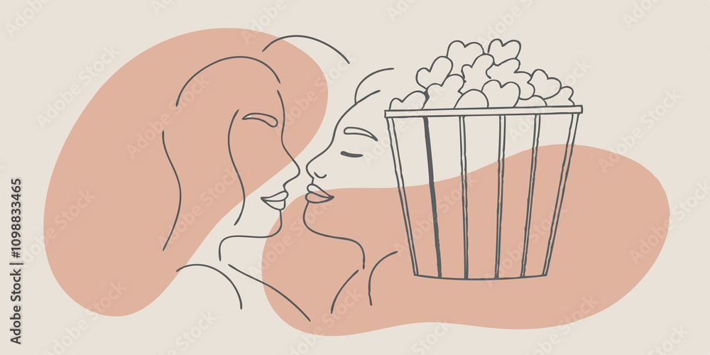 Poster a soft sigh escapes lips resonating with the emotional twists while the rhythmic sound of kernels po