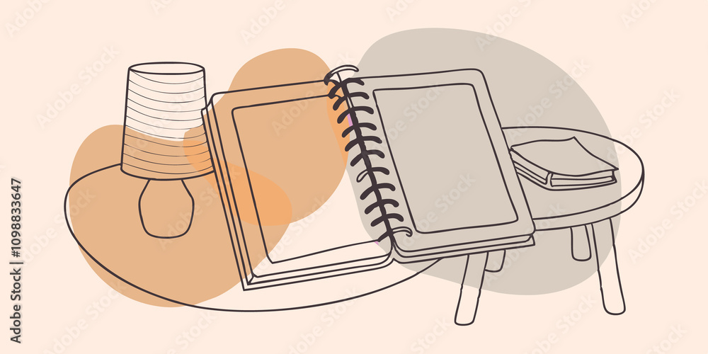 Poster a stylish journal awaits on a side table pages blank and ready for reflection capturing thoughts and