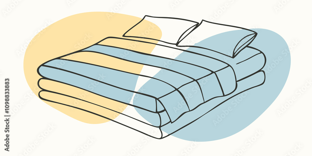 Poster bold stripes dance across a layered bed and paired with solid hues creating an artful tableau of com