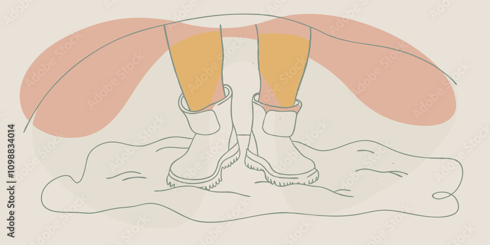 Poster clad in heavy socks and sy boots someone navigates through a powdery expanse creating soft trails in