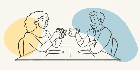 Joyful Chatters Their voices intertwine like melodies discussing dreams and futures hands wrapped around steaming mugs hope simmering.