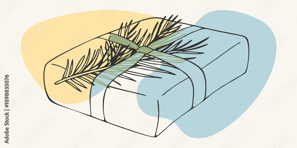 Poster natures embrace a sy recycled brown box wrapped in soft muslin cloth with a large fragrant bundle of