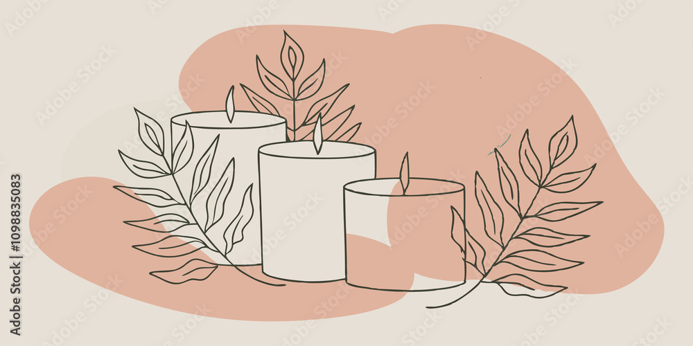 Poster natures palette colorful leaves strategically p around the candles complement the wood tones creatin