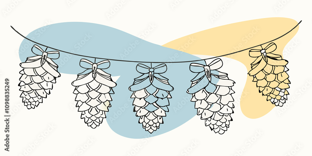 Aufkleber pinecone holiday banners string together a series of adorned pinecones with twine to create a banner