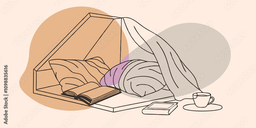Poster sheltered within soft cushions a peaceful hideaway remains ever ready for lazy afternoons filled wit