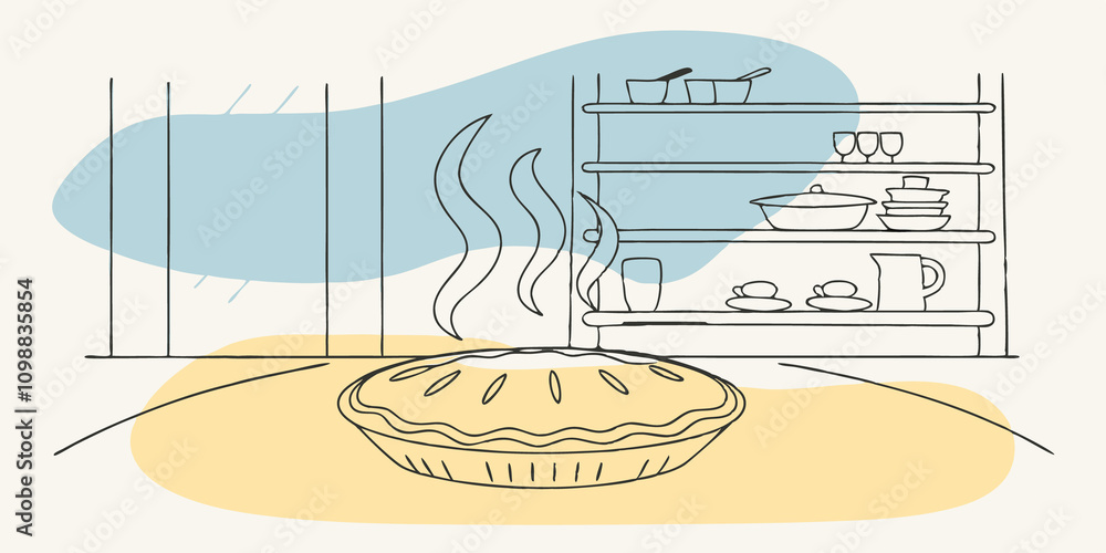 Poster steam rises gently from the pie sending hints of e wafting through the cozy space and beckoning tast